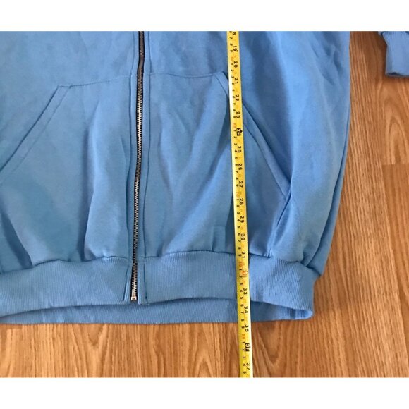Blue 5XL Full Zip Hoodie Mens 5XL Blue Athleticwear Hooded Sweatshirt New - Picture 5 of 5